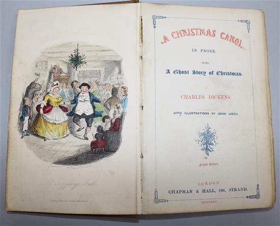 Dickens, Charles - A Christmas Carol, SECOND edition, 8vo, Stave one on first page of text, frontispiece,